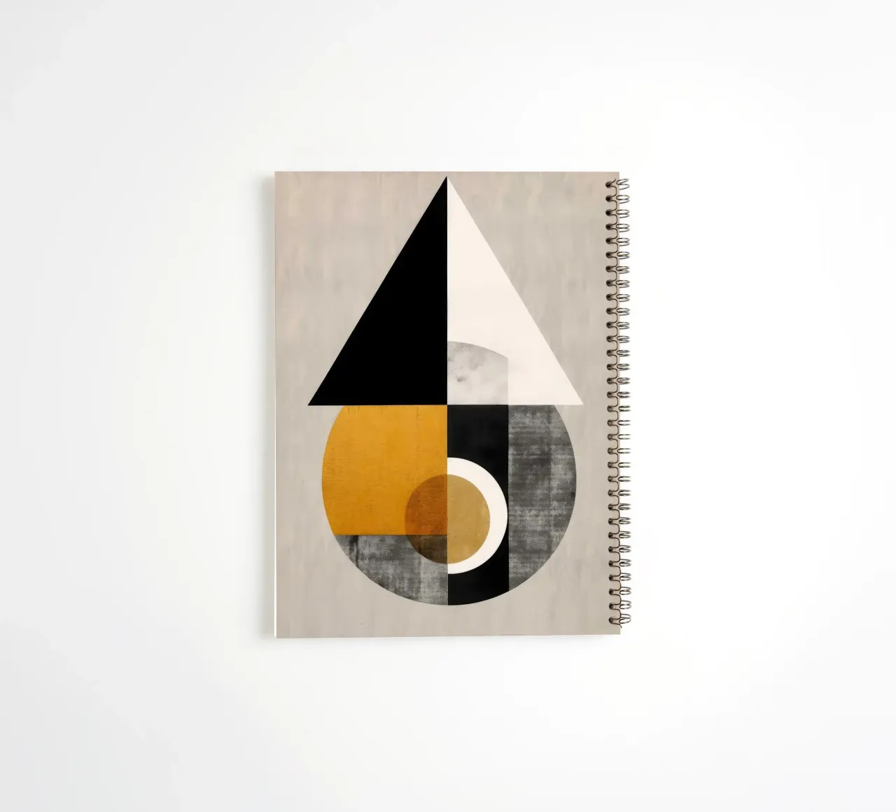 triangle circle geometric shapes abstract composition spiral notebook by James Isaac Jackson