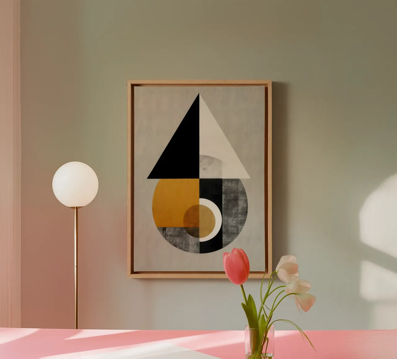 driehoek cirkel geometrische vormen abstracte compositie canvas van James Isaac Jackson