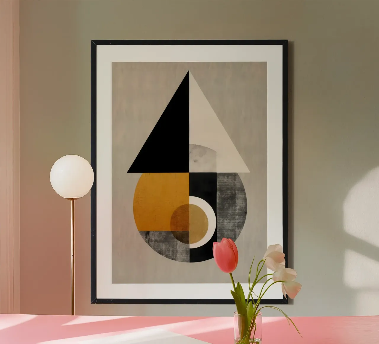 triangolo cerchio forme geometriche composizione astratta poster da James Isaac Jackson