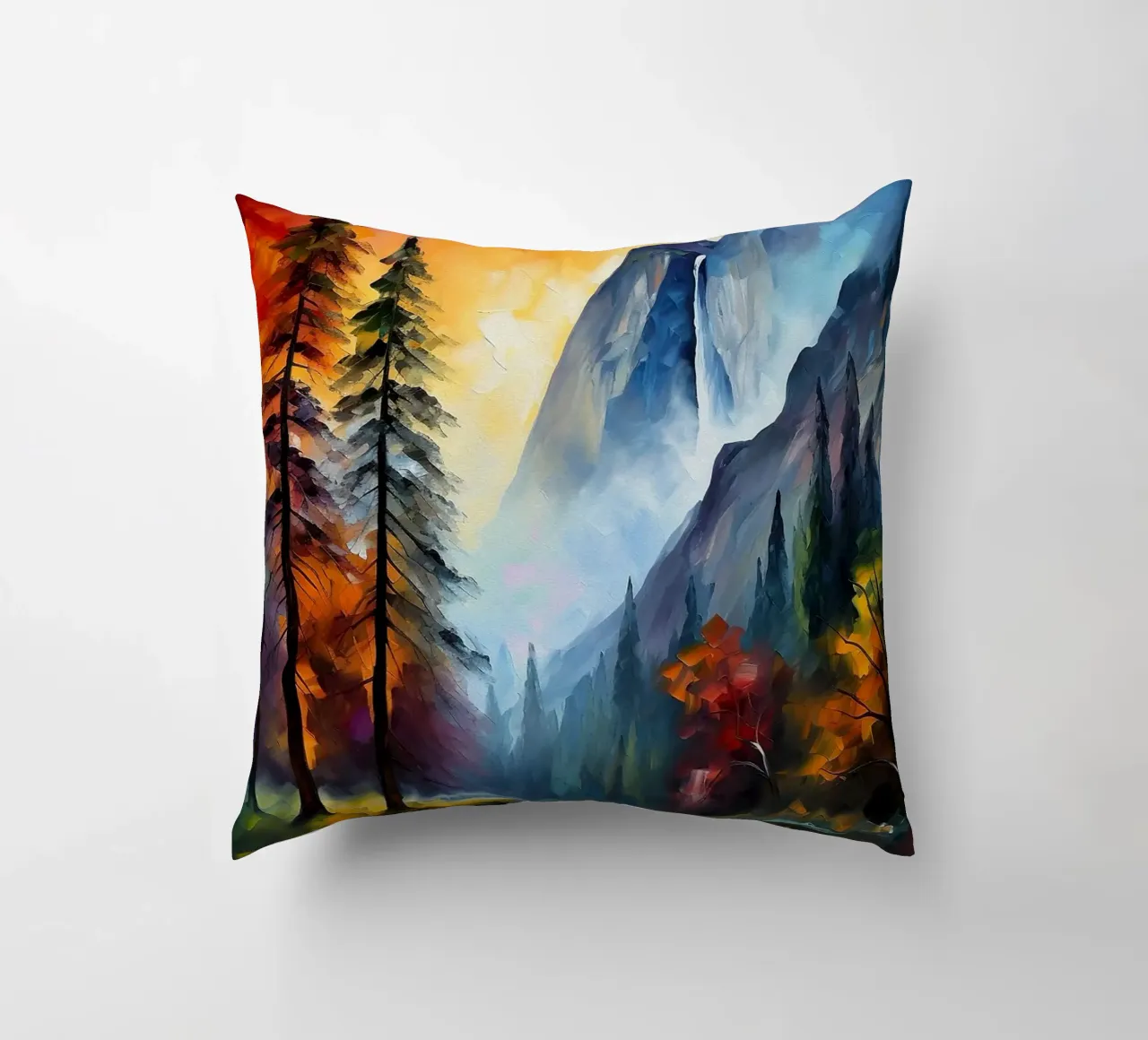 montagne cascata pini fiume cuscino da James Isaac Jackson