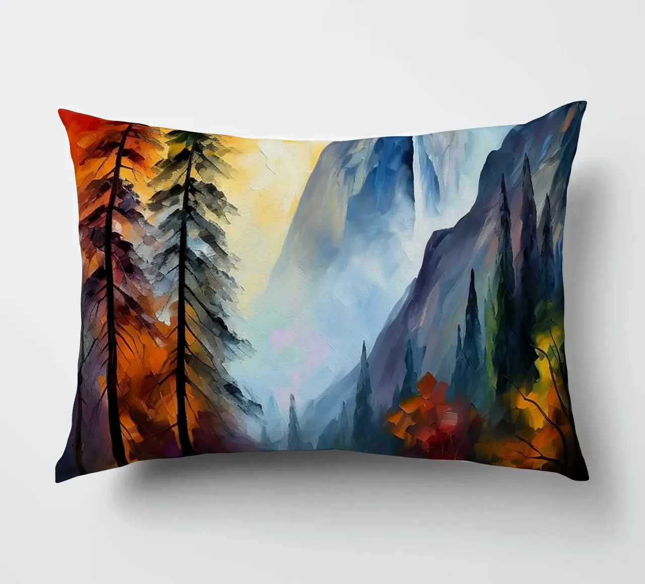 montagne cascata pini fiume cuscino da James Isaac Jackson