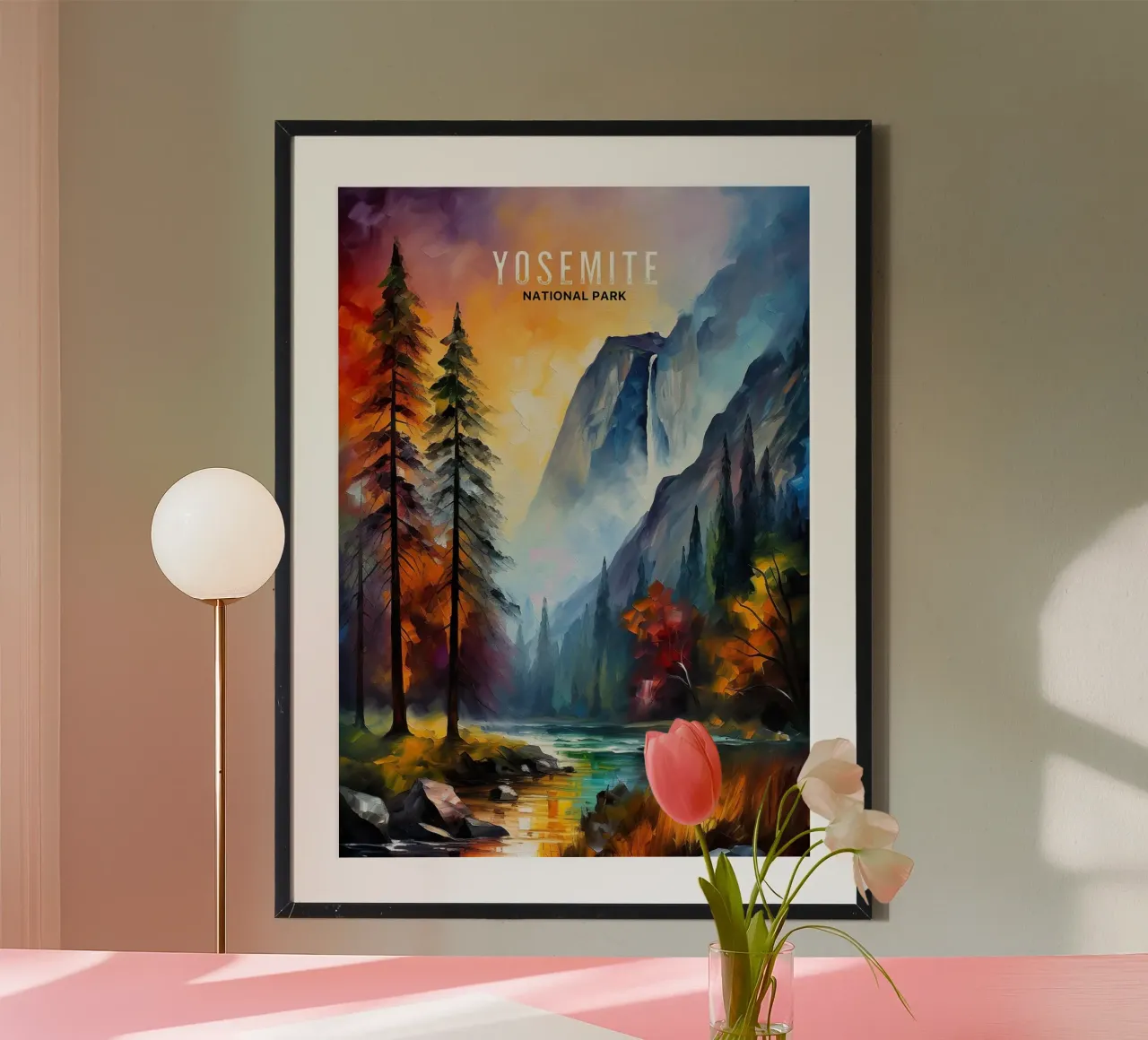 mountains waterfall pine trees river hahnemühle by James Isaac Jackson