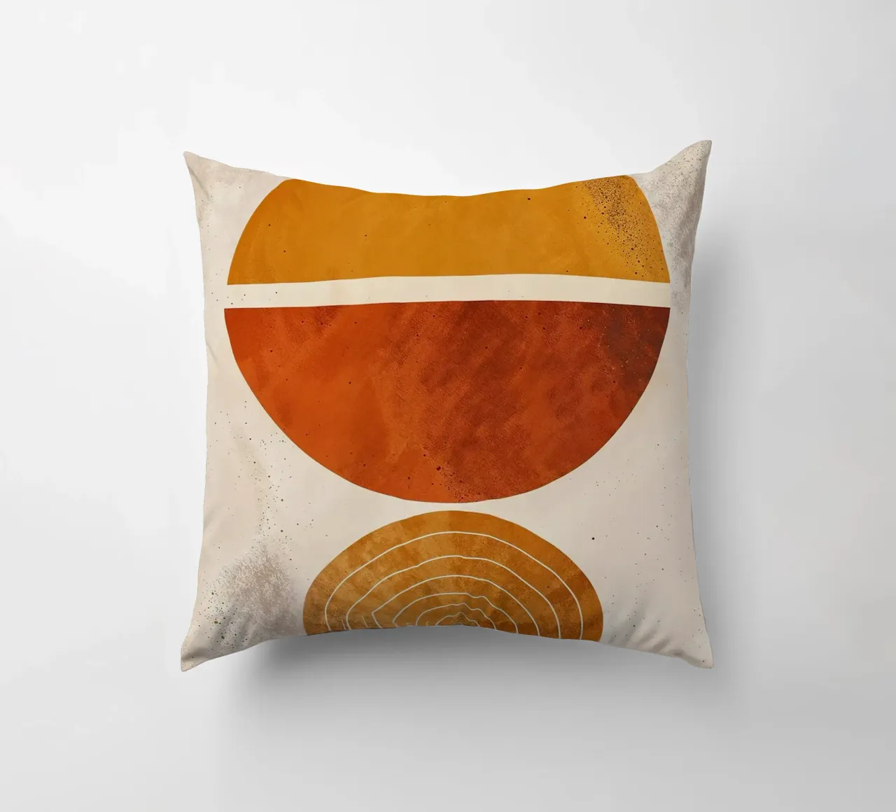 circle half-circle arc line pattern abstract decorative cushion by James Isaac Jackson
