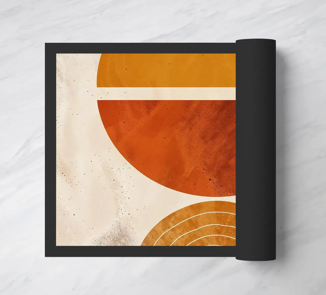 circle half-circle arc line pattern abstract doormat by James Isaac Jackson