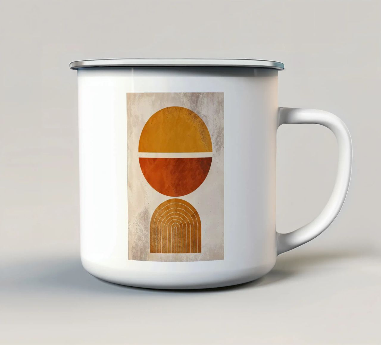 cerchio mezzo cerchio arco linea modello astratto tazza in smalto da James Isaac Jackson