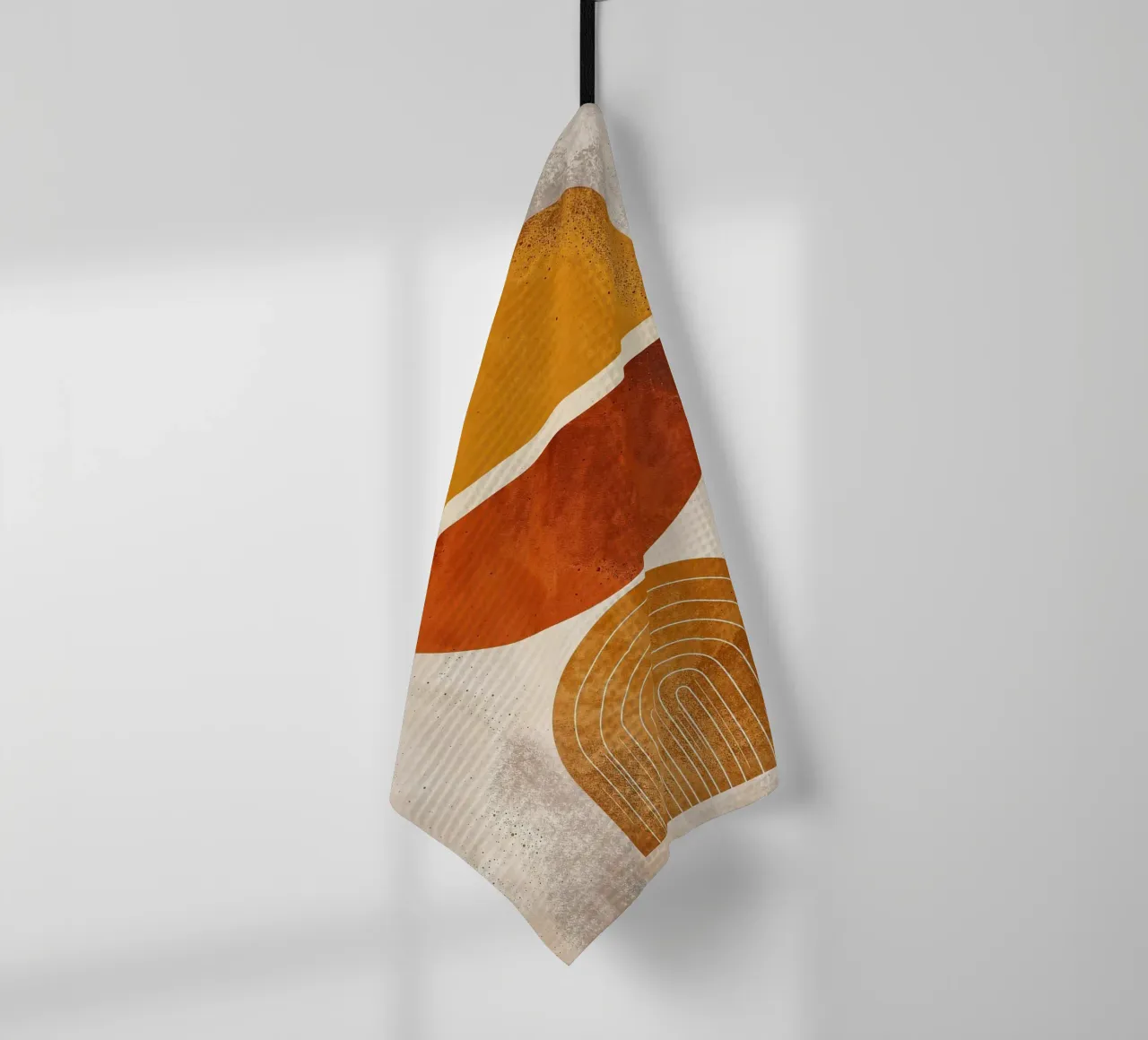 circle half-circle arc line pattern abstract tea towel by James Isaac Jackson