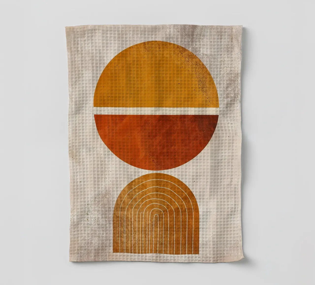 circle half-circle arc line pattern abstract tea towel by James Isaac Jackson