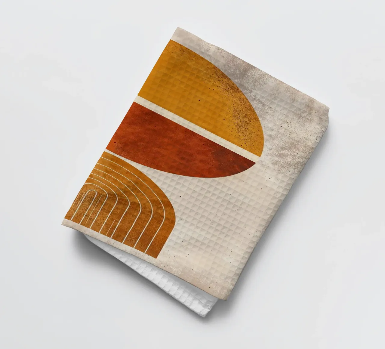 circle half-circle arc line pattern abstract tea towel by James Isaac Jackson