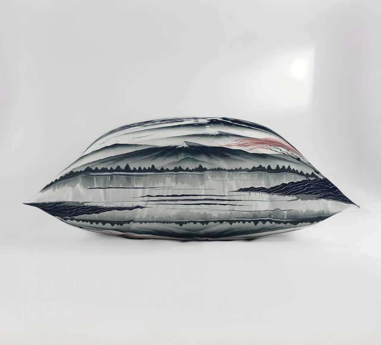 montagna neve lago albero riflessione cuscino da James Isaac Jackson