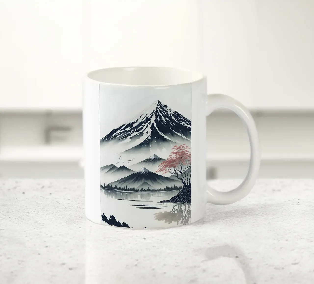 montagna neve lago albero riflessione tazza in ceramica da James Isaac Jackson