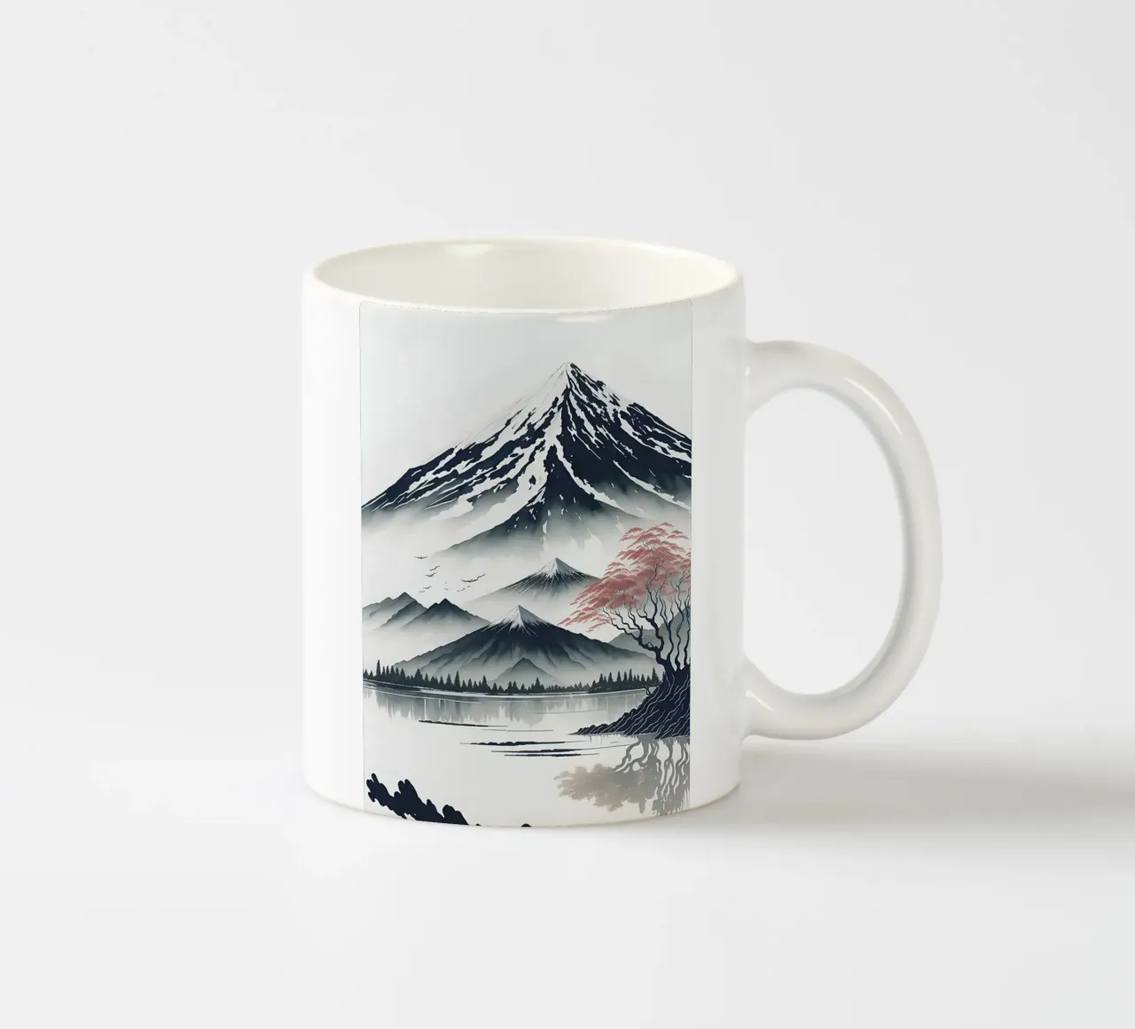 montagna neve lago albero riflessione tazza in ceramica da James Isaac Jackson