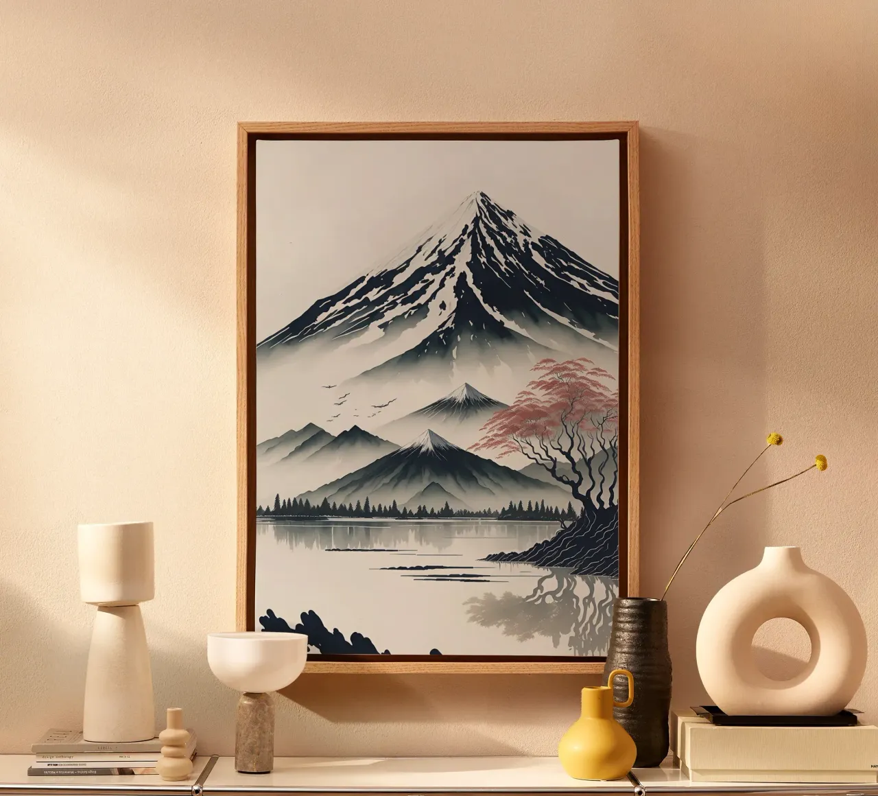 mountain snow lake tree reflection canvas by James Isaac Jackson