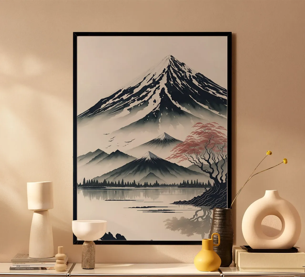 mountain snow lake tree reflection hahnemühle by James Isaac Jackson