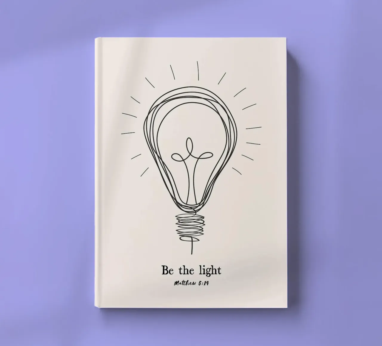 light bulb cross religious theme inspiration notebook by James Isaac Jackson