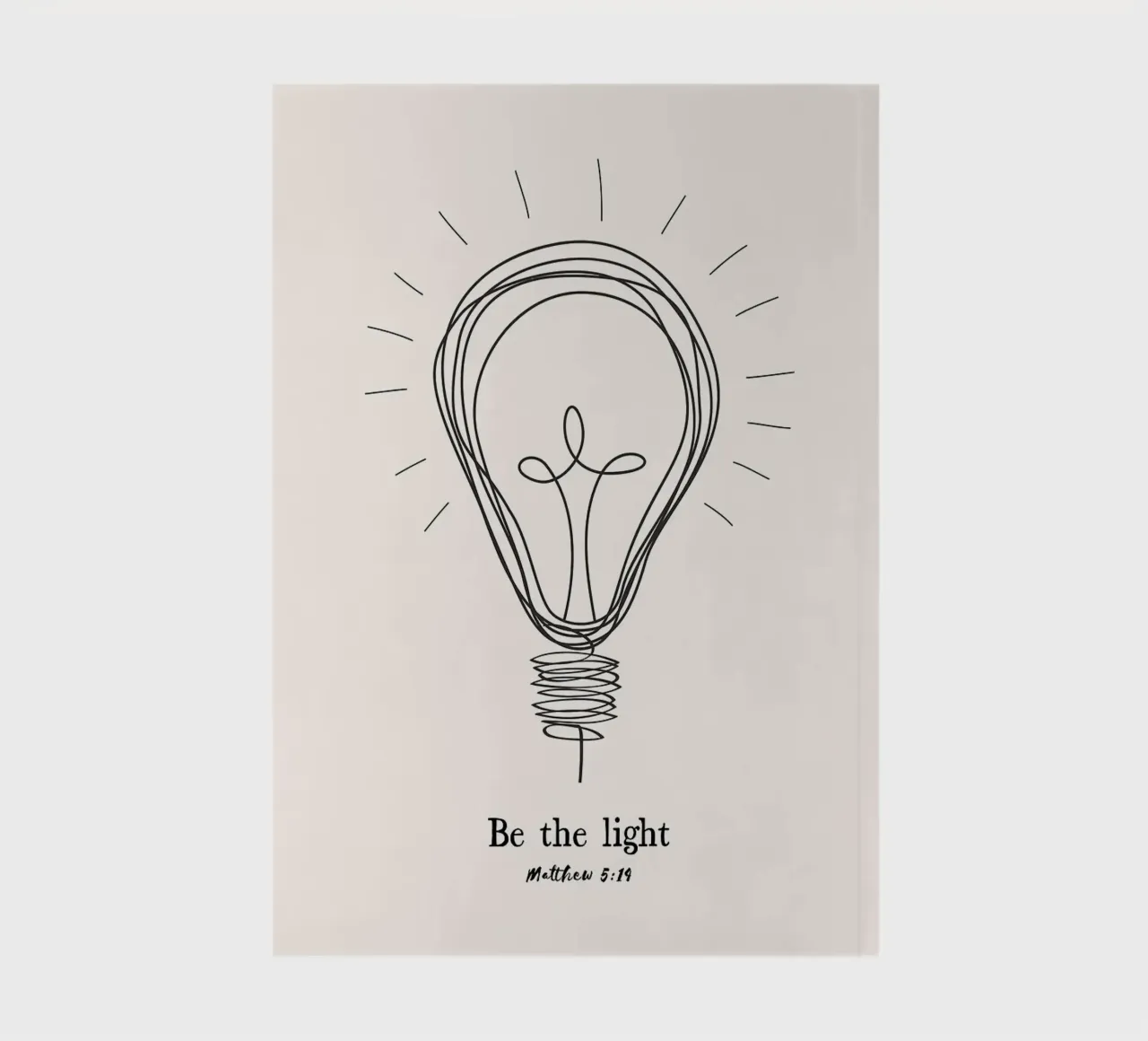 light bulb cross religious theme inspiration notebook by James Isaac Jackson
