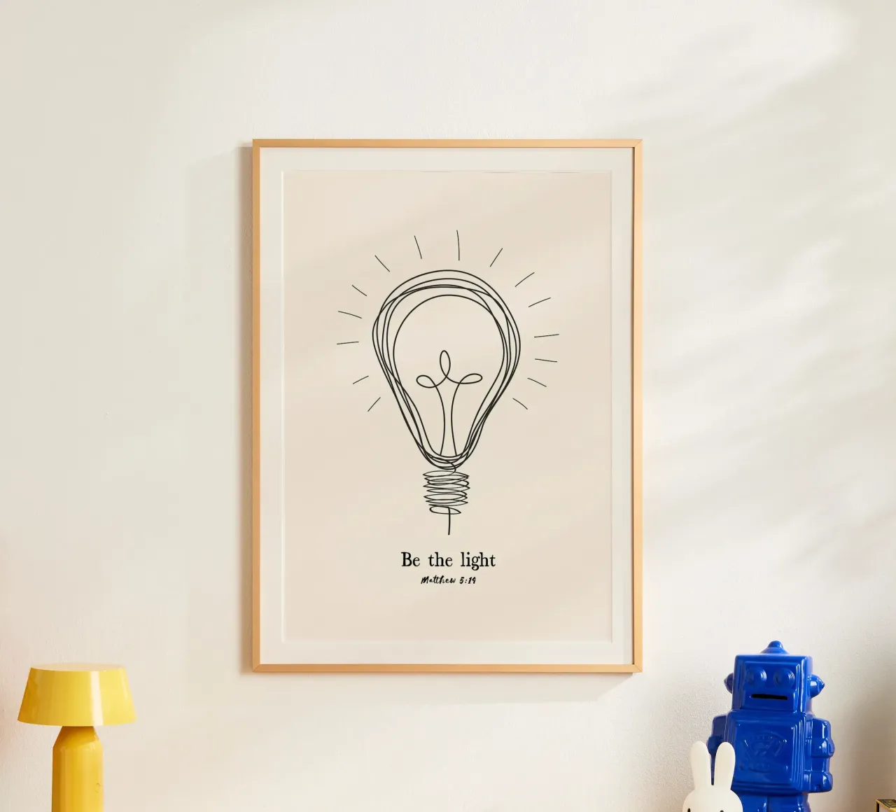lampadina croce ispirazione tema religioso poster con telaio in alluminio da James Isaac Jackson