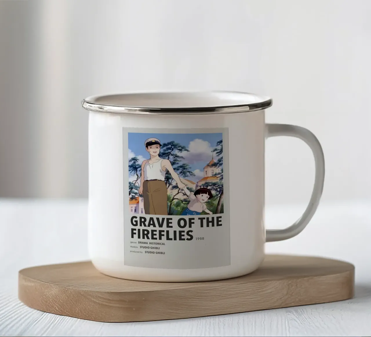 GRAVE OF THE FIREFLIES 1988 tazza in smalto da Totoya