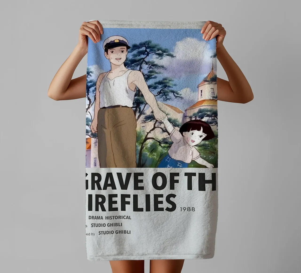 GRAVE OF THE FIREFLIES 1988 asciugamano da bagno da Totoya