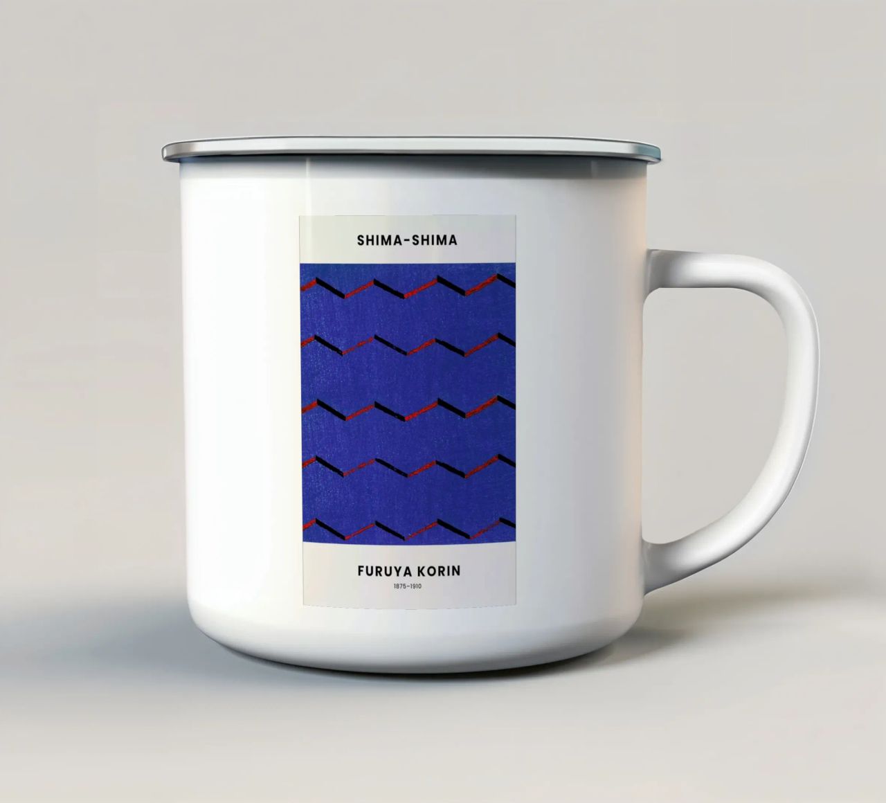 Furuya Korin - Thread Print tazza in smalto da Vintage by JUNIQE