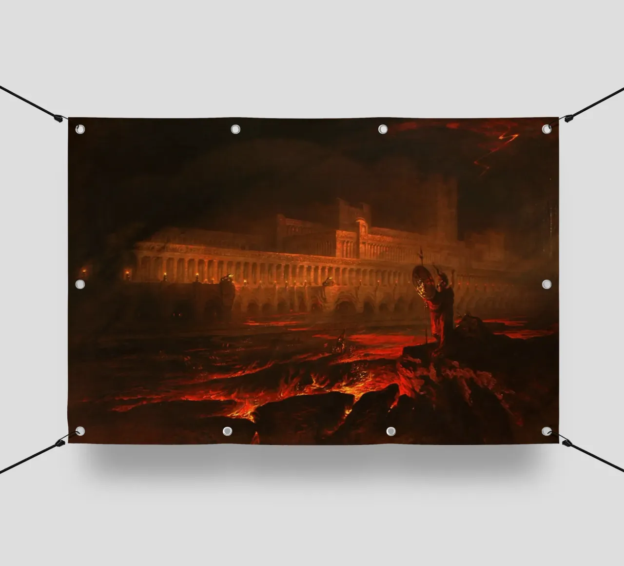 John Martin - Pandemonium (1841) Visione drammatica dell'Inferno telo in pvc da Wirla