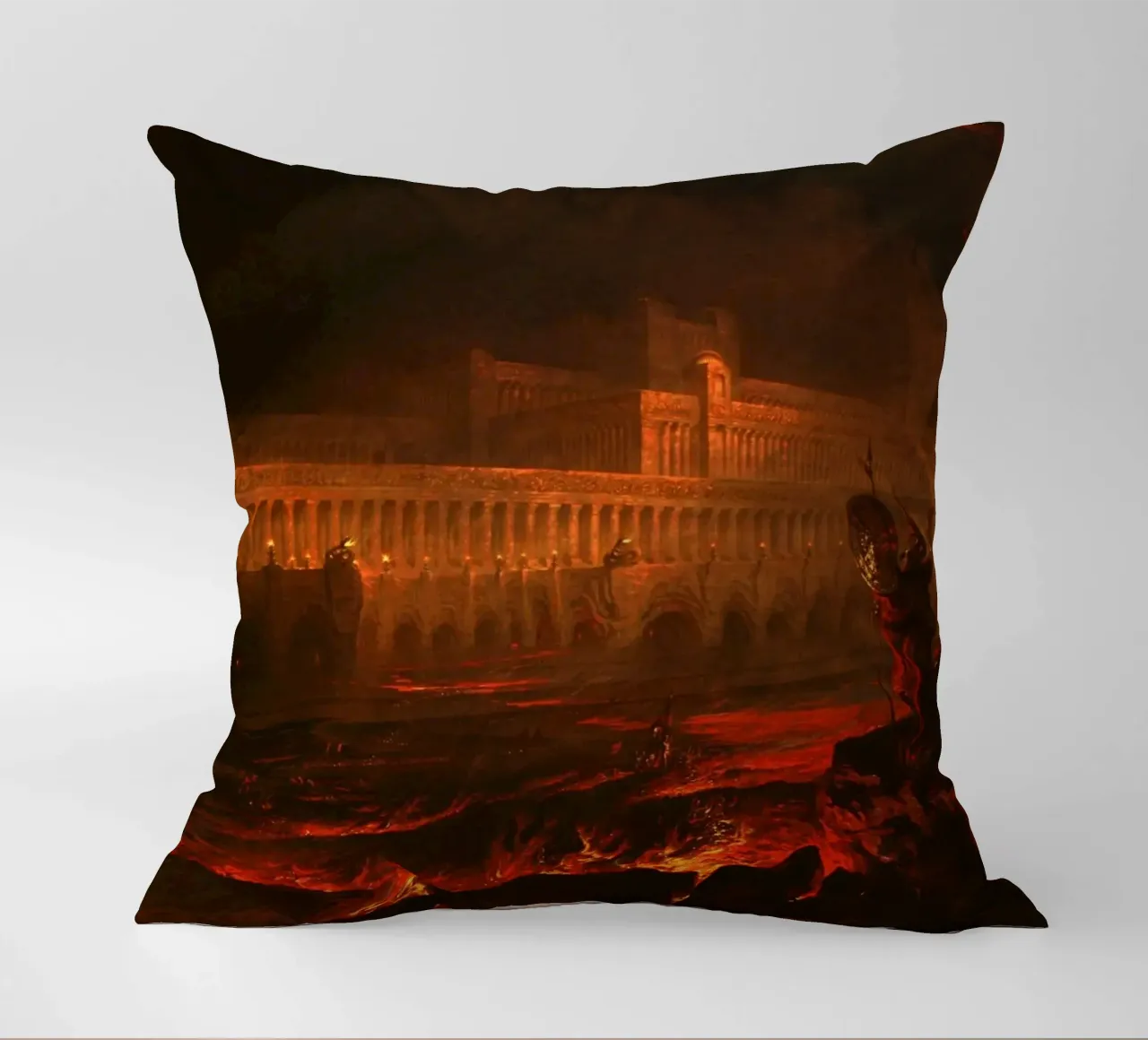 John Martin - Pandemonium (1841) Visione drammatica dell'Inferno cuscino da Wirla
