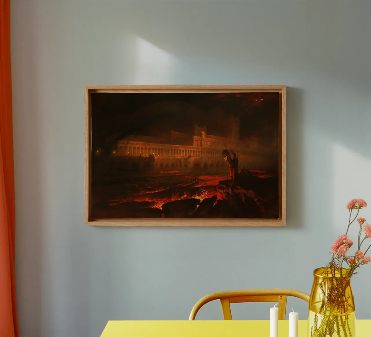 John Martin – Pandemonium (1841) Dramatic Vision of Hell’s canvas with Floater frame by Wirla