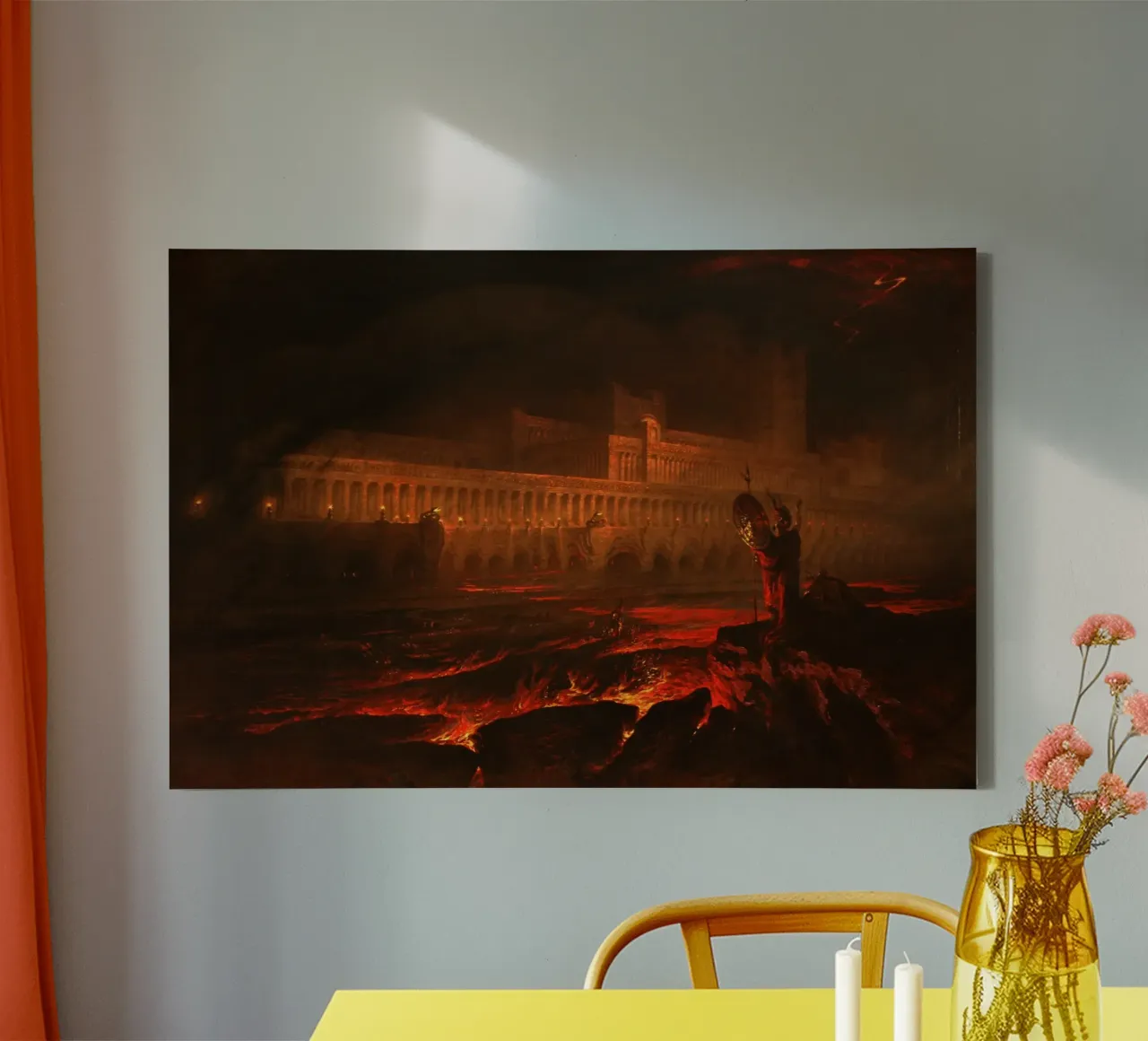 John Martin – Pandemonium (1841) Dramatic Vision of Hell’s canvas with Floater frame by Wirla