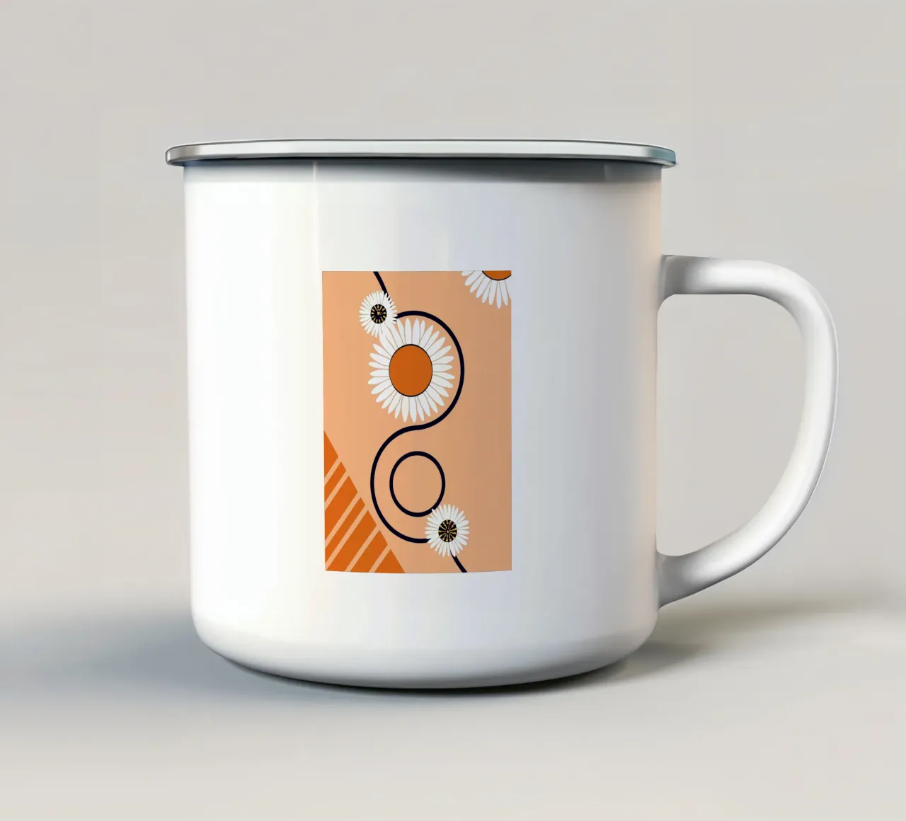Fiore bianco tazza in smalto da TODAY'S SHOP