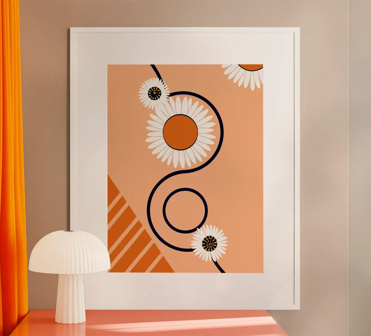 Fiore bianco poster con telaio in alluminio da TODAY'S SHOP