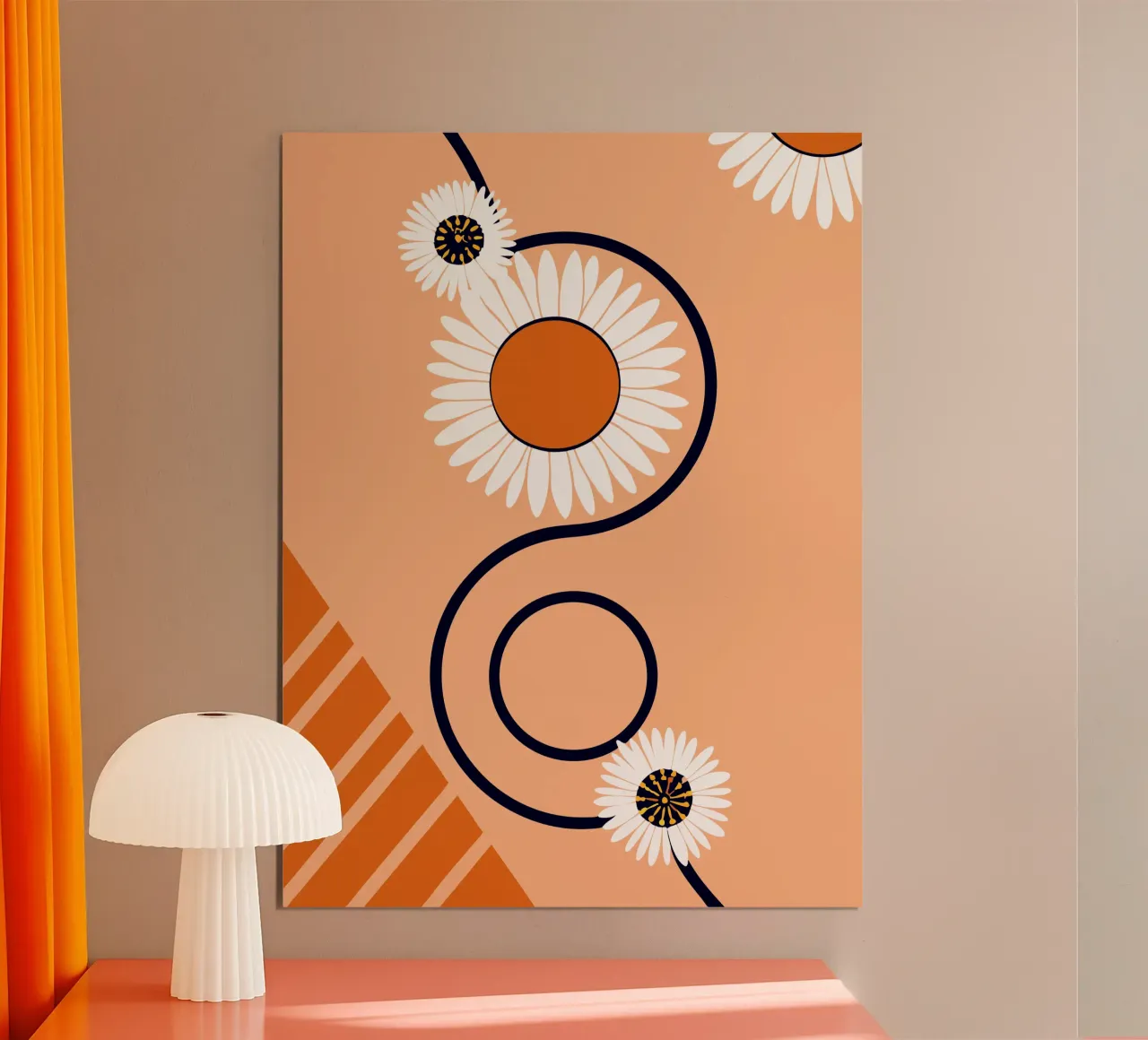 Fiore bianco poster con telaio in alluminio da TODAY'S SHOP