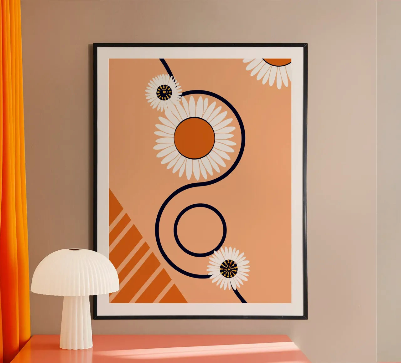 Fiore bianco poster con telaio in alluminio da TODAY'S SHOP