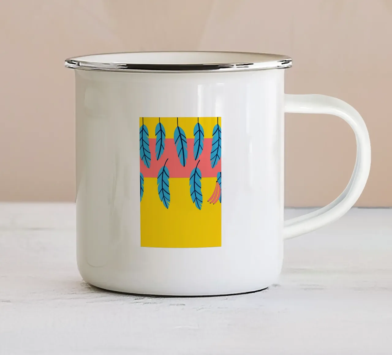 Foglie blu tazza in smalto da TODAY'S SHOP