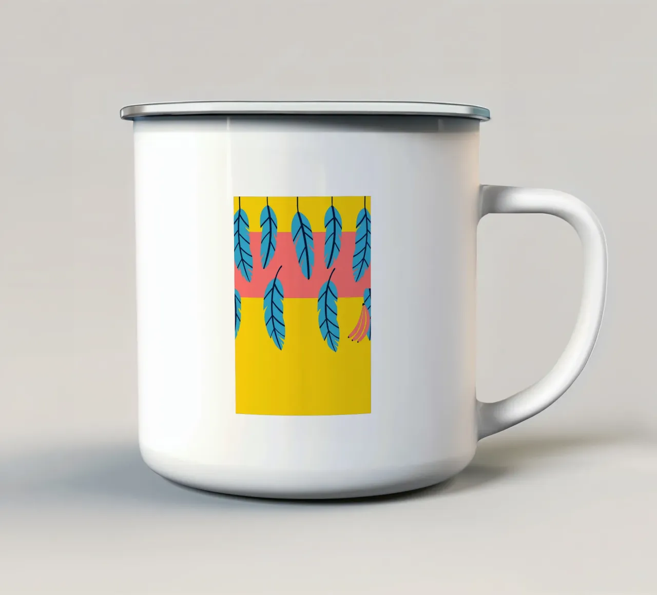 Foglie blu tazza in smalto da TODAY'S SHOP