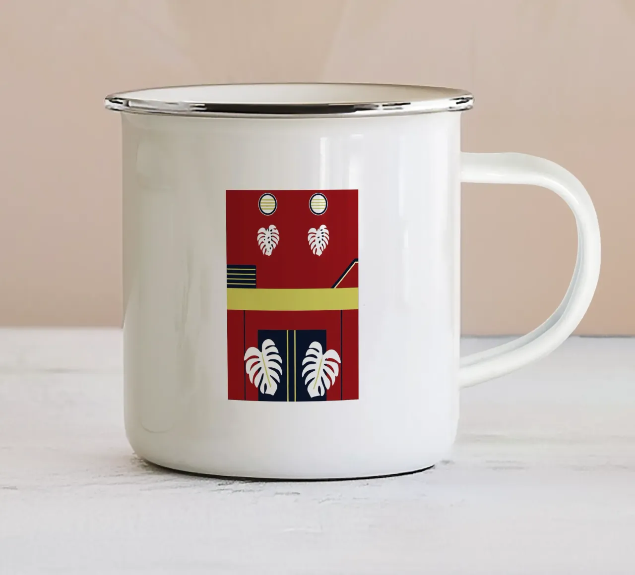 Fiore di Monstera tazza in smalto da TODAY'S SHOP