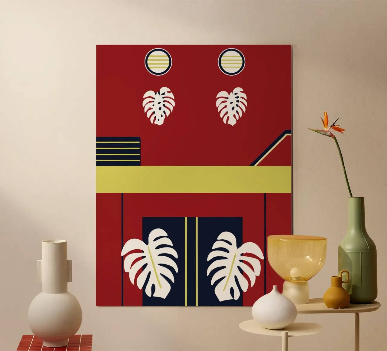 Fiore di Monstera poster con telaio in legno da TODAY'S SHOP