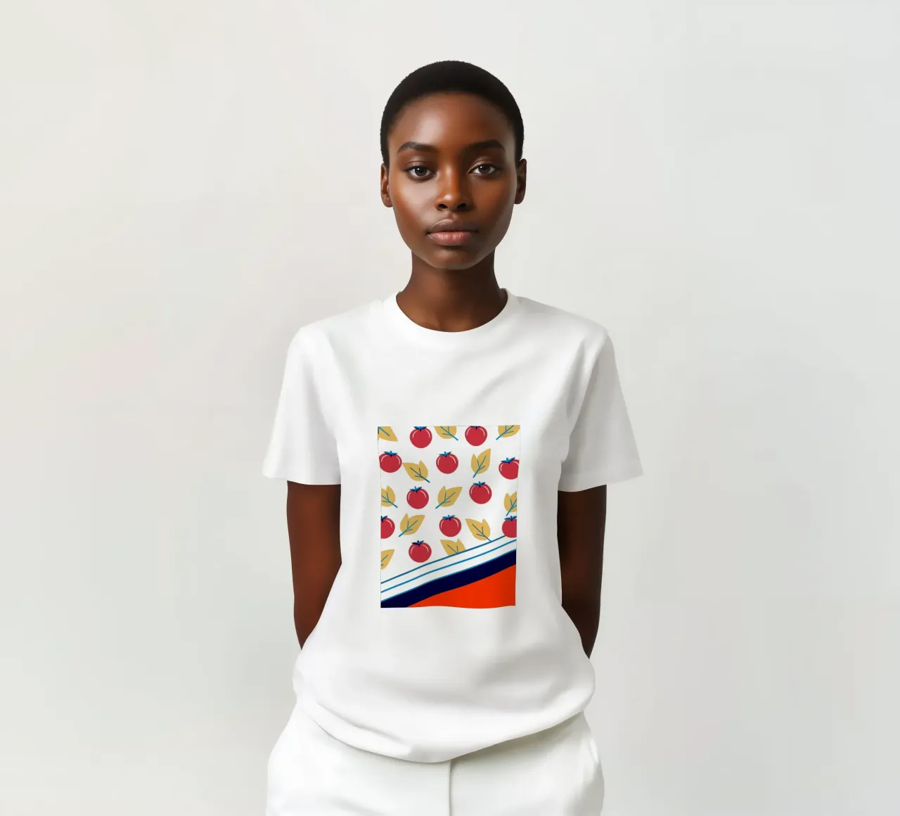 Tomato Pattern t-shirt by TODAY'S SHOP
