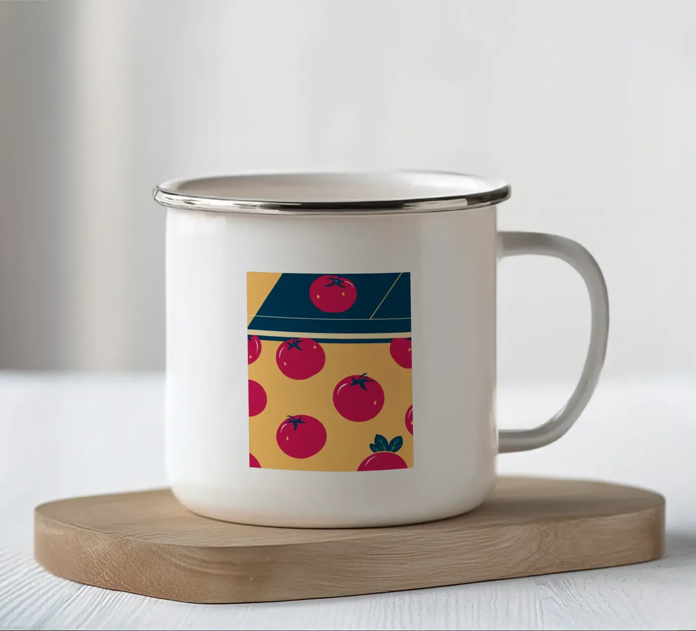 Tomato Pattern enamel mug by TODAY'S SHOP