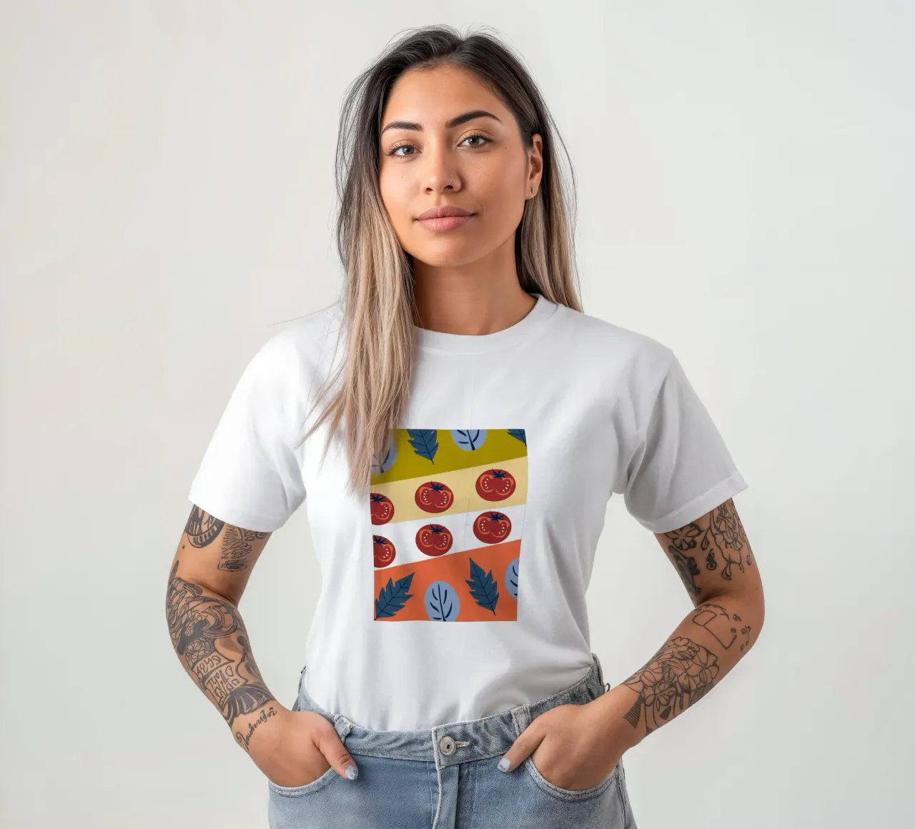 Tomato Pattern t-shirt by TODAY'S SHOP