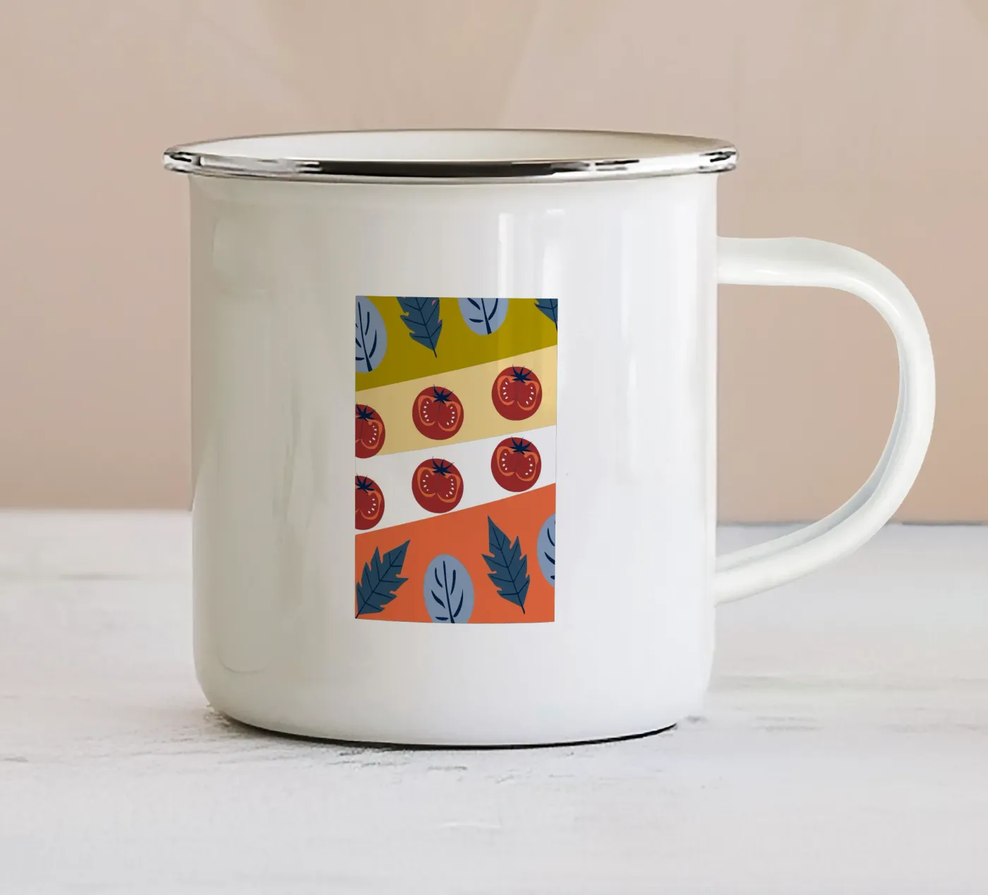 Tomato Pattern enamel mug by TODAY'S SHOP