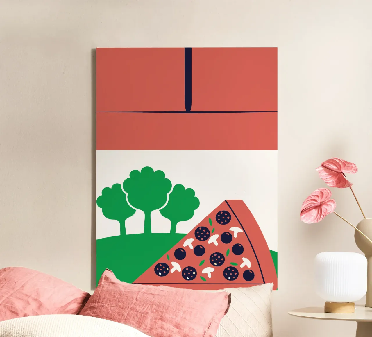 Pizza moderna tela con Cornice a cassetta da TODAY'S SHOP