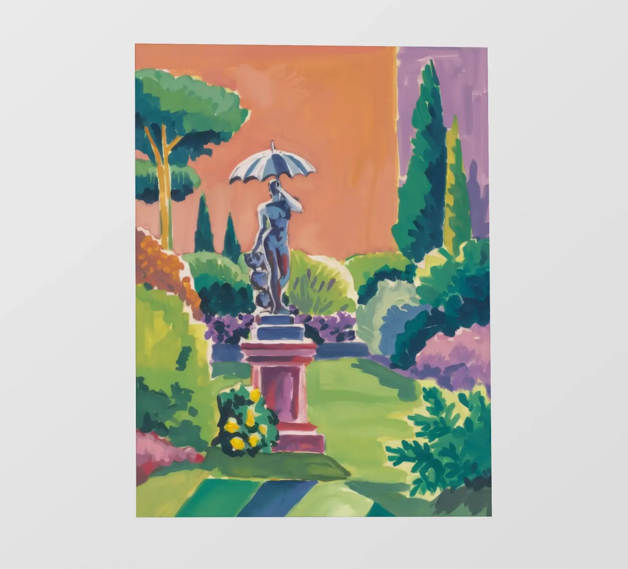 Statua della pace in giardino telo in pvc da Mystic Grain