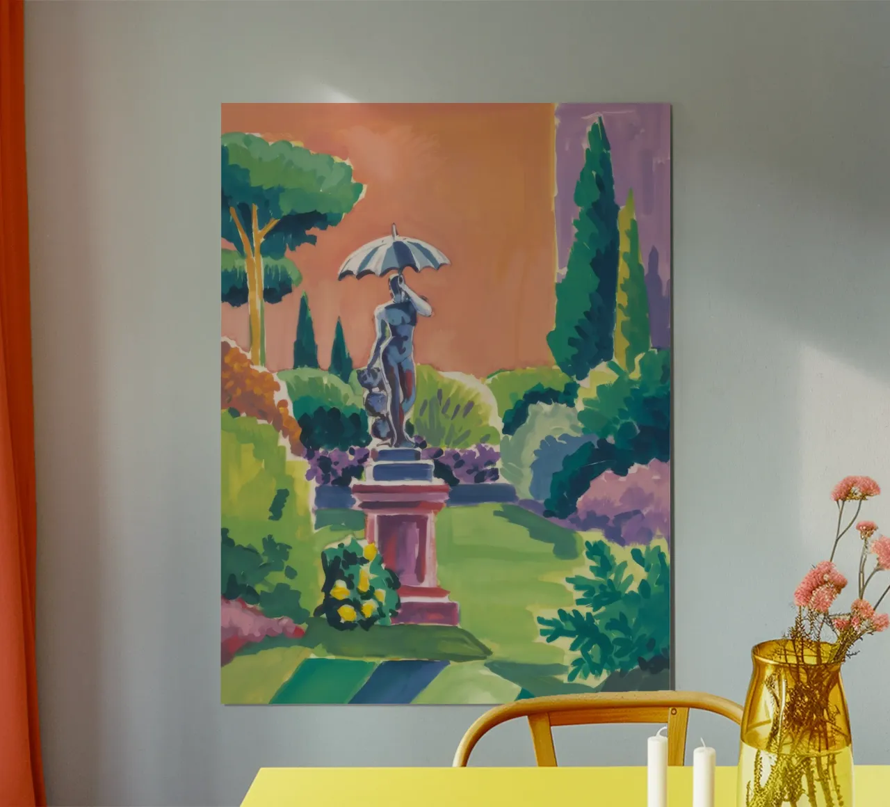 Statua della pace in giardino poster con telaio in plastica da Mystic Grain