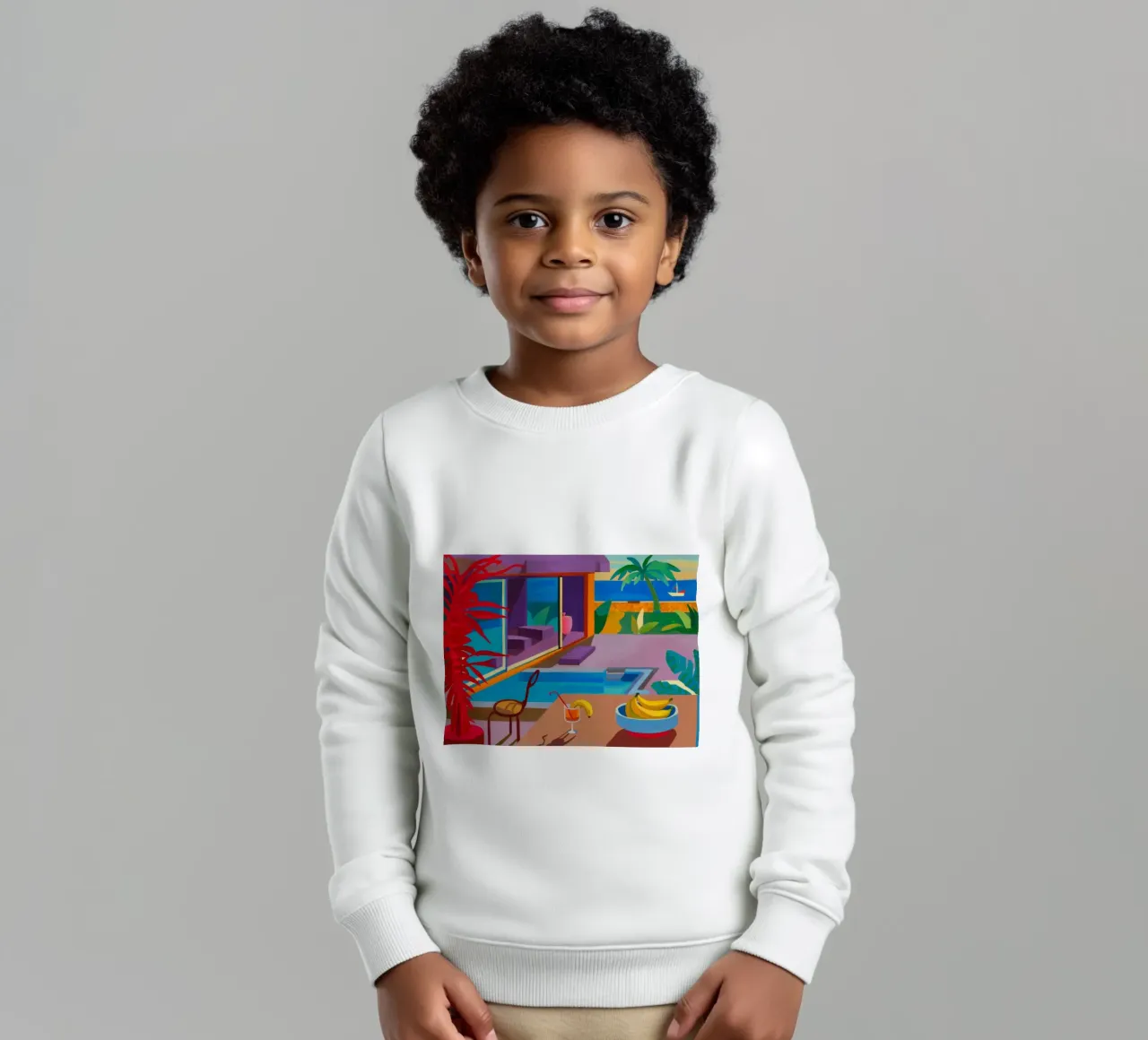Mañana de frutas junto a la piscina sudadera para niño de Mystic Grain