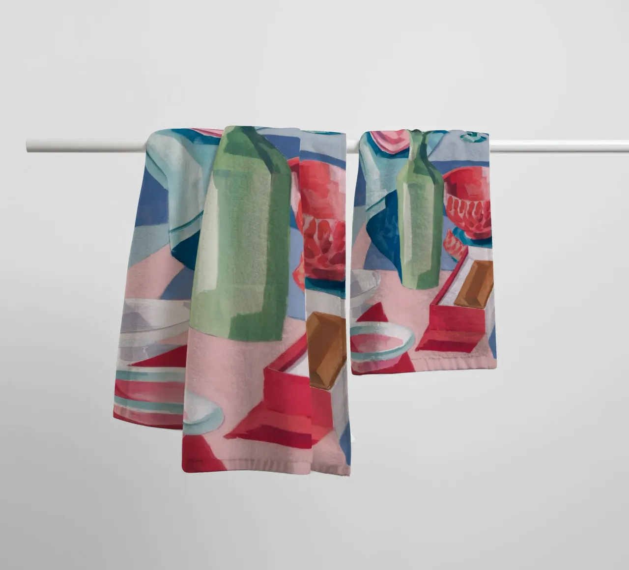 Tavolo in vetro e colore asciugamano da bagno da Mystic Grain