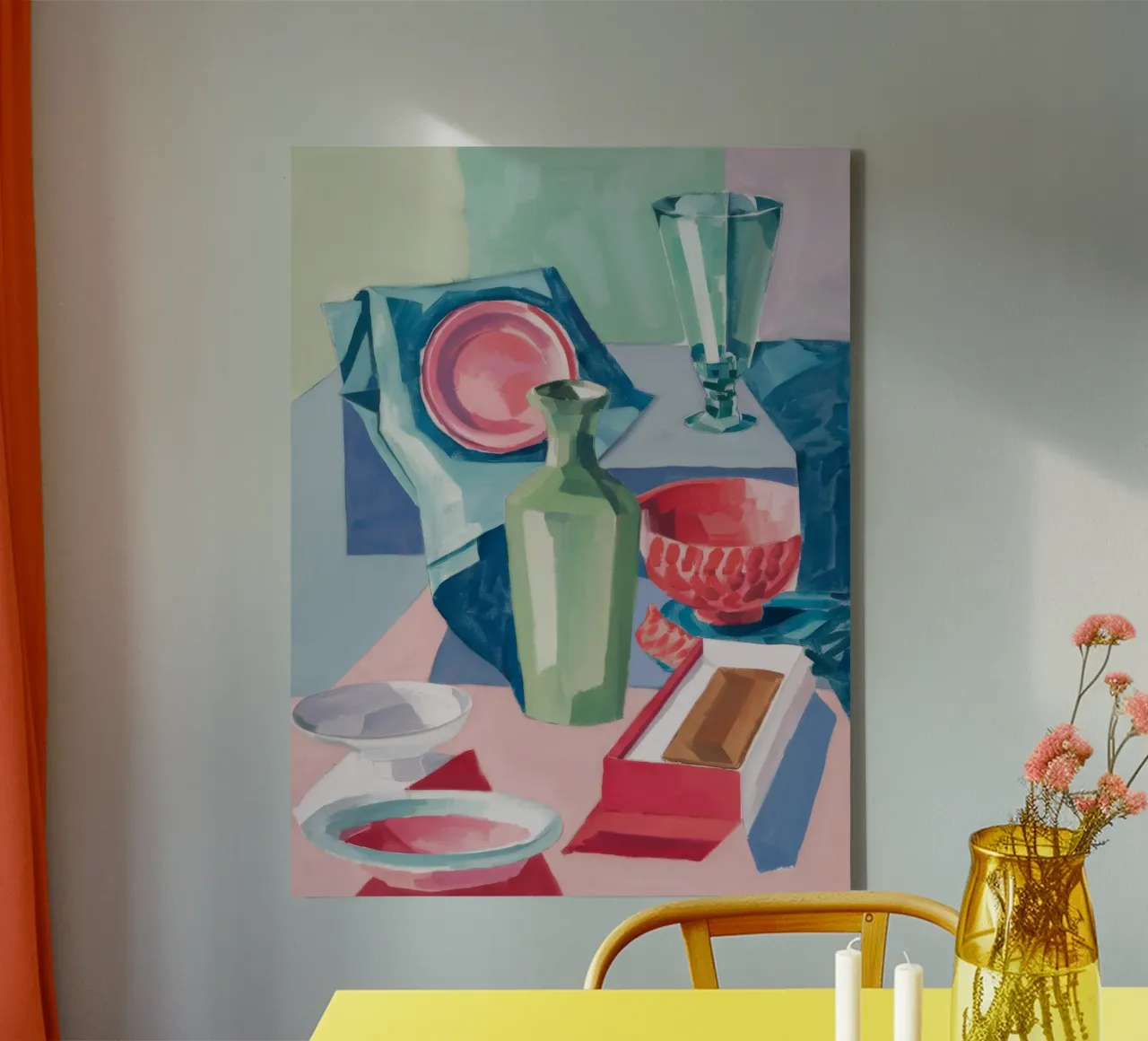 Glass and Color Table canvas by Mystic Grain