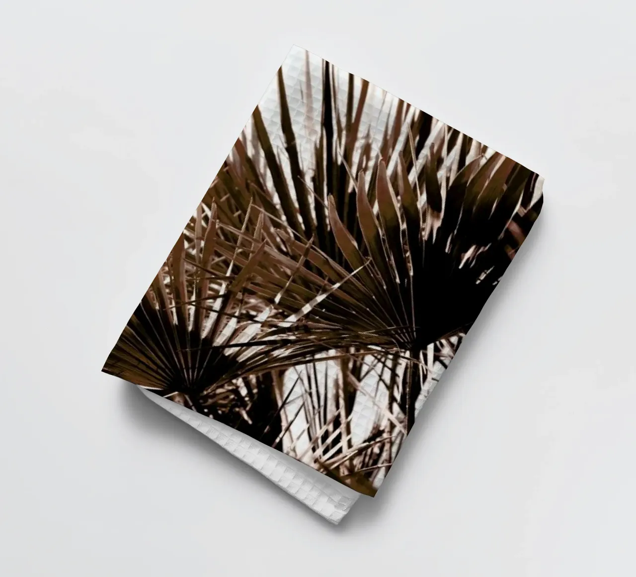 Gorgeous Golden Sunset Palm Leafes tea towel by Studio Nahili