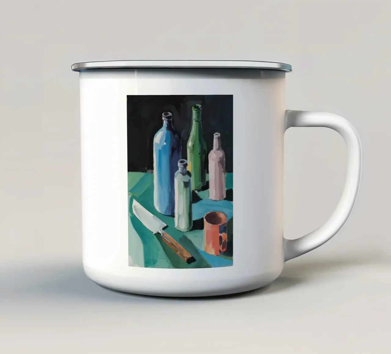 Bottiglie e Lame tazza in smalto da Mystic Grain