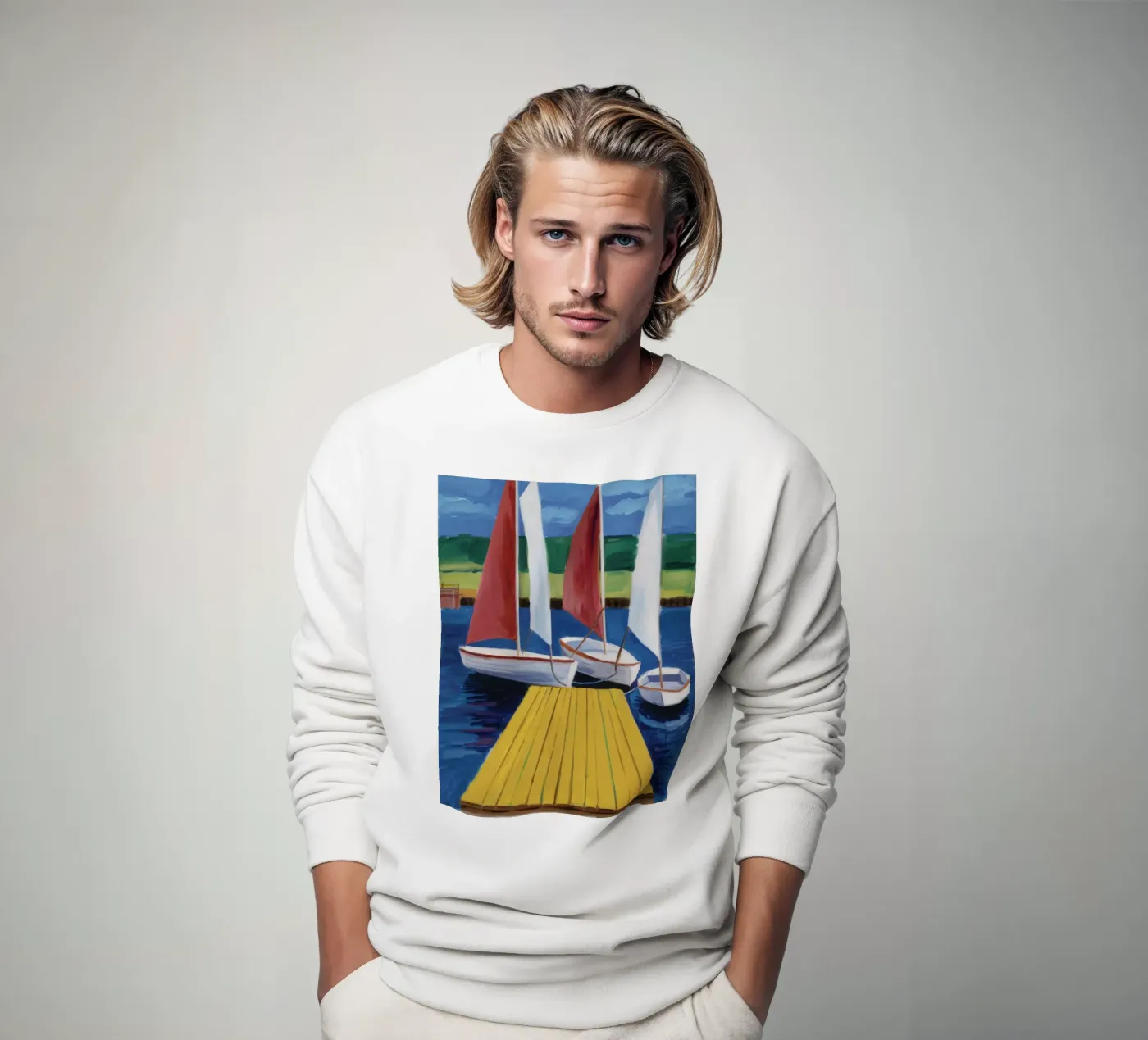 Zeilboot Dock Rust sweatshirt van Mystic Grain