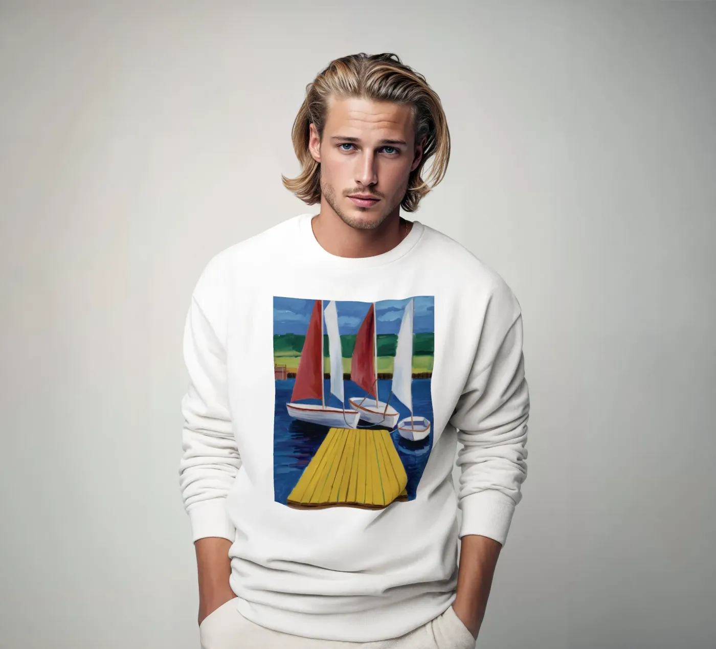 Zeilboot Dock Rust sweatshirt van Mystic Grain