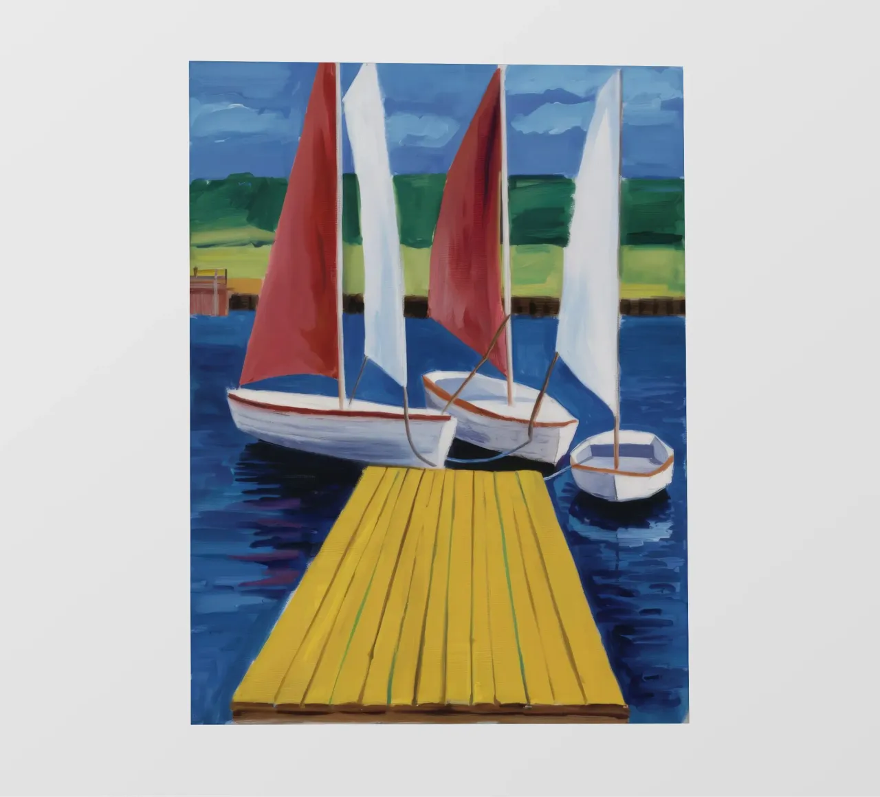 Zeilboot Dock Rust fotobehang van Mystic Grain